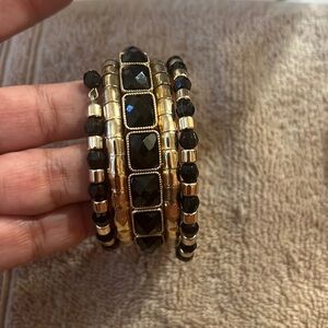 STRETCH GOLD AND BLACK BRACELET